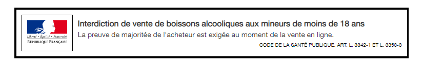 Interdiction de vente de boissons alcooliques aus mineurs de moins de 18 ans